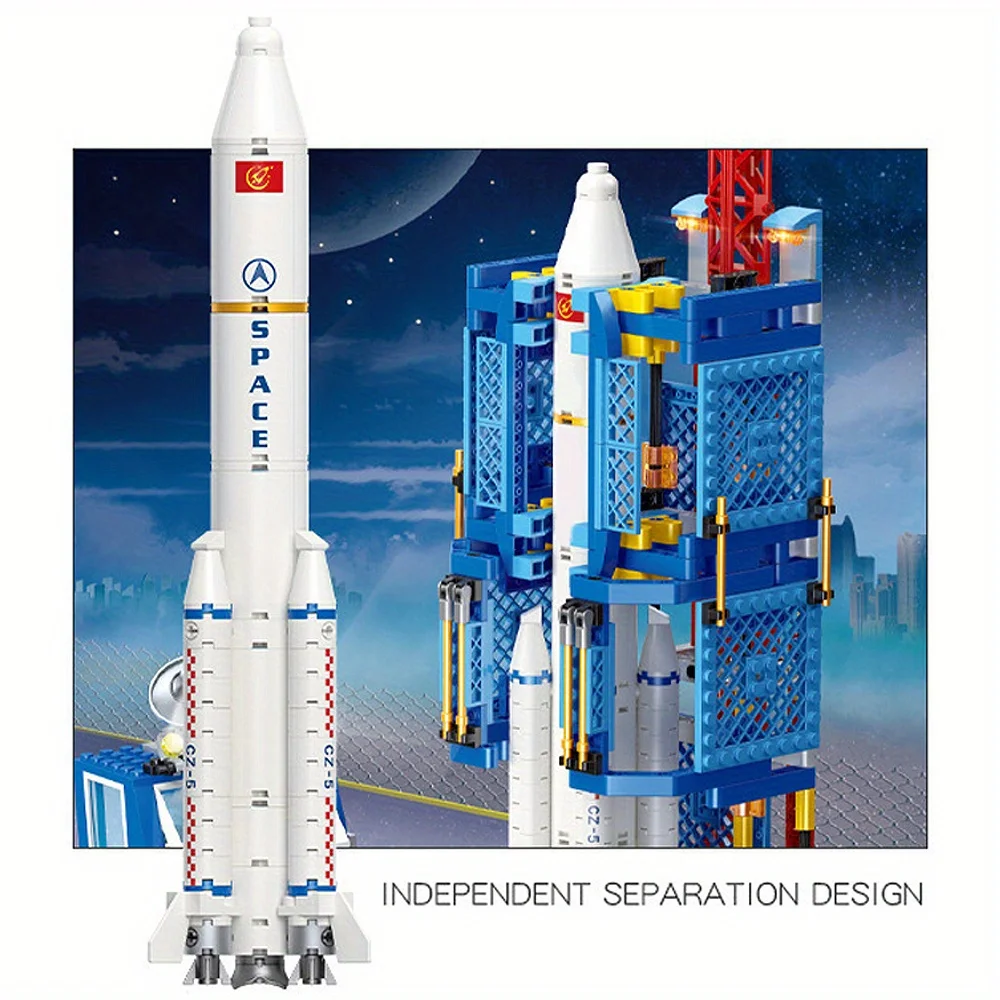 creatieve expert ruimte stad Spaceport Center moc Bouwsteenmodel speelgoedcadeaus Kerstmis 668-delig