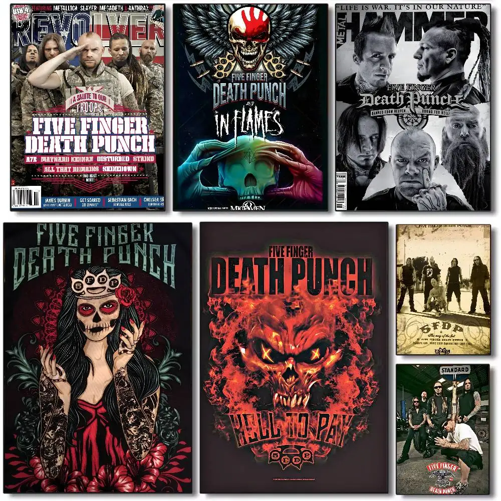 Rack band Five Finger Death Punch Poster Art canvas HD aesthetic Printing Paper Wall Art for Living Room Bar fashion Home Decor