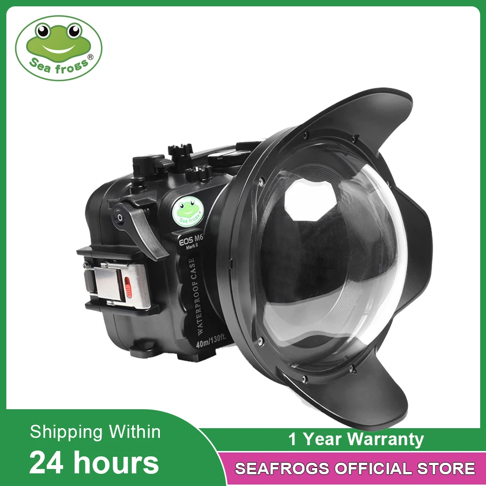 Seafrogs IPX8 Professional Underwater Camera Housing Case With Dome Port For Canon EOS M6 Mark II 18-55mm 18-150mm 15-45mm 22mm