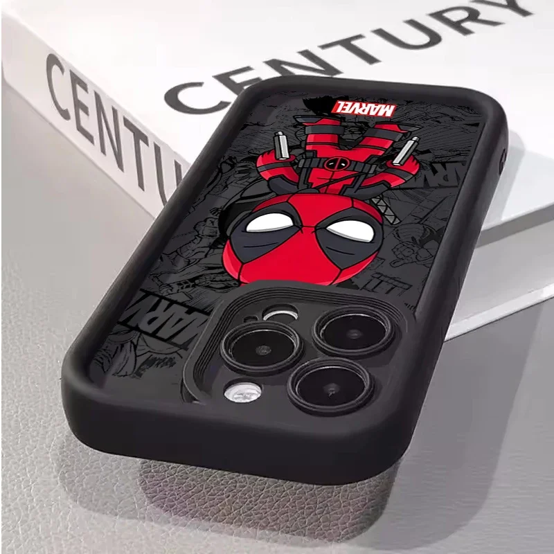 حافظة حماية Marvel Groot Deadpool لهاتف آيفون 17 16 15 14 13 12 11 Pro Max 17 Air 16E 15 Plus Multistep غلاف ناعم غير لامع من مادة البولي يوريثان