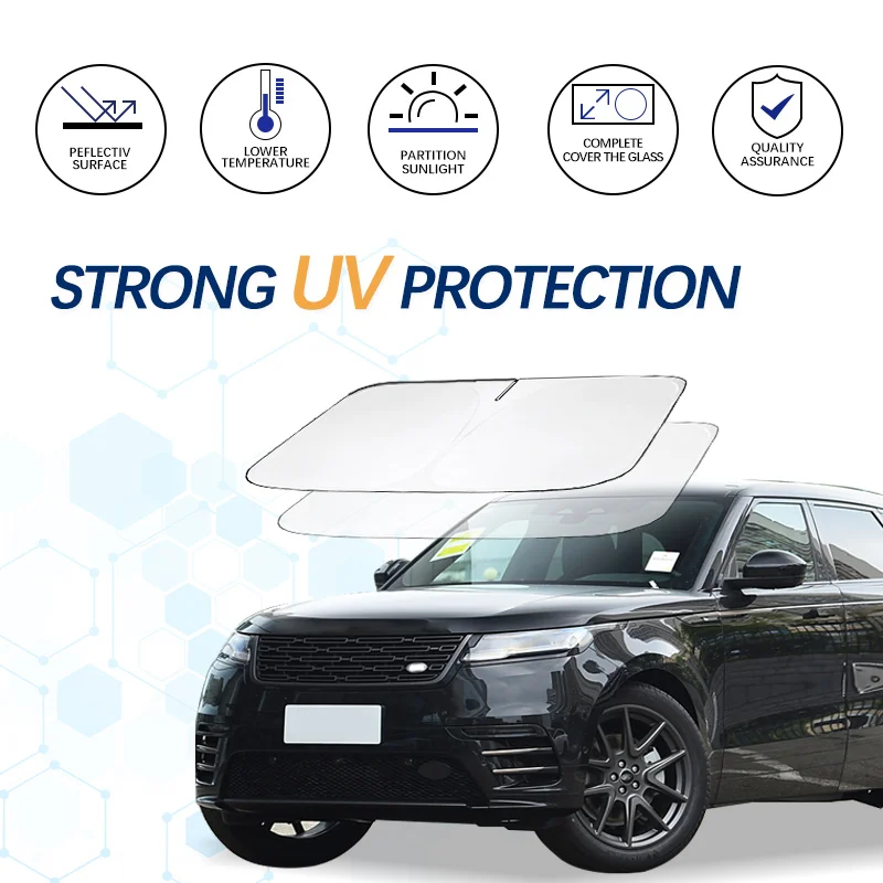 Car Windshield Sun Shade For Range Rover Velar Sunshade Summer Visor Protector Foldable Blocks UV Rays Protection Accessories