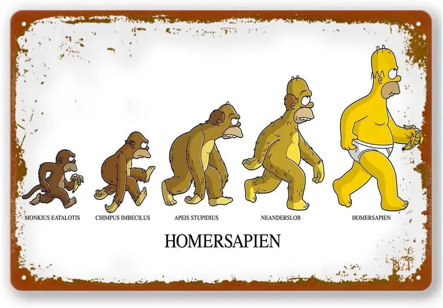 Retro Metal Sign -The | Homersapien Humour Poster Bar Club Wall Cafe Living Room Art Decoration 8X12 Inches