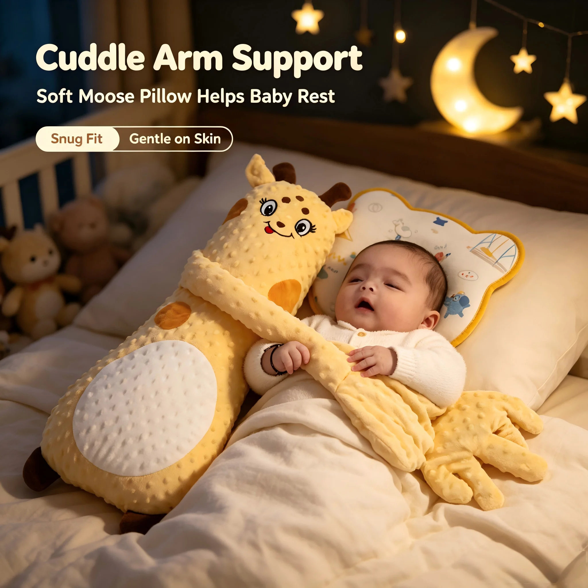 2026-new-newborn-anti-startle-hug-arm-giraffe-soothing-pillow-soft-minky-dot-baby-sleep-comfort-plush-doll-infant-bed-supporttoy