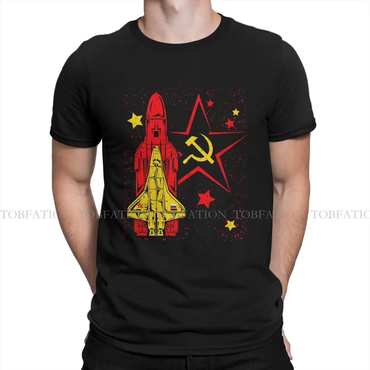 Russian Space Program CCCP USSR Russian Soviet Union Men T Shirt Cotton Graphic Crewneck Tee Shirt Harajuku Streetwear