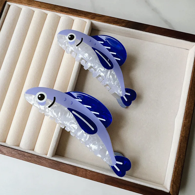 لطيف السردين القرش كليب الإبداعية متعة مشبك شعر المرأة لطيف مزاجه الأزياء إكسسوارات الشعر