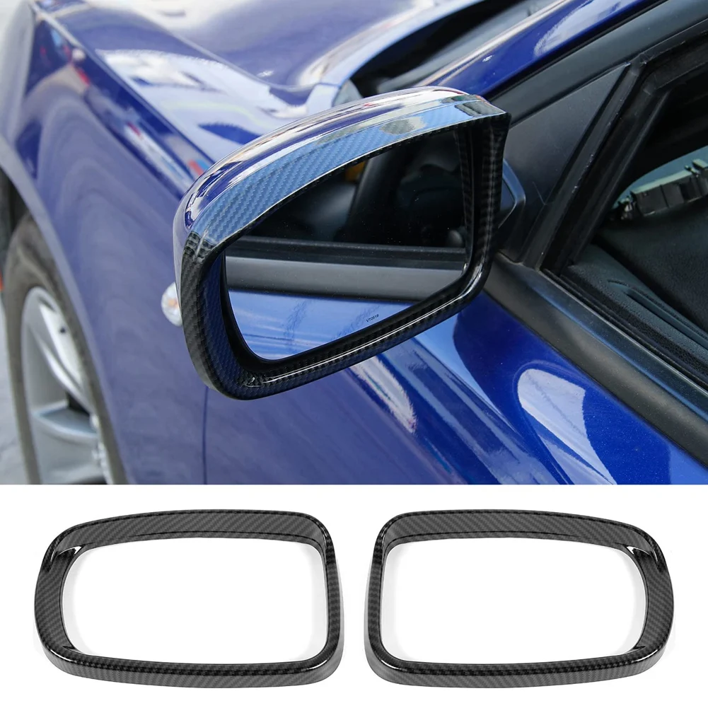 Rearview Mirror Rain Eyebrow Cover Decoration Trim for Dodge Charger 2015-2021 Chrysler 300C 2011-2021 ,ABS Carbon Fiber