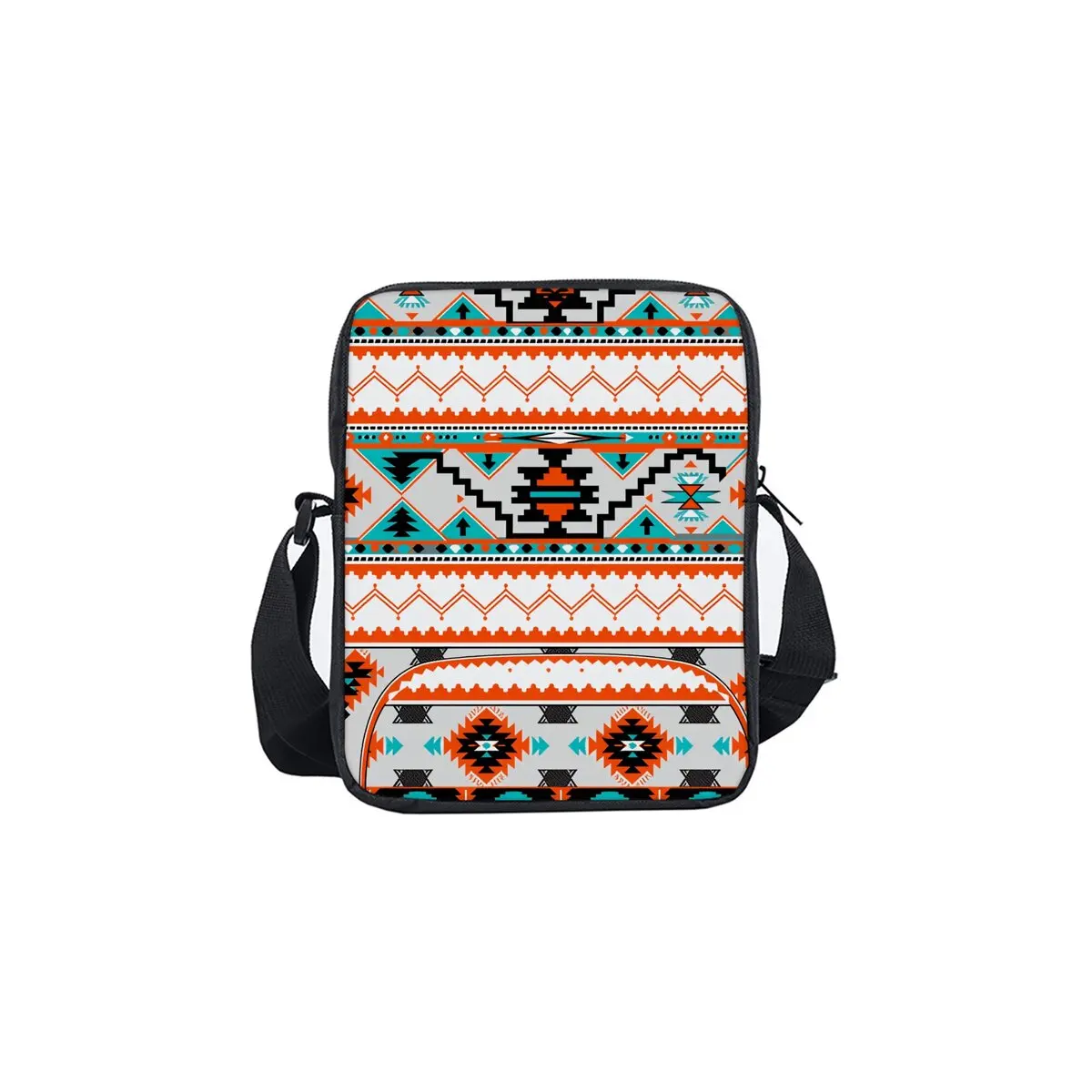 

Geometric Figure Print Single Sided Messenger Bag for Boy/Girls Children Best Gifts 2D Flat Cartoon Casual Crossbody Bag