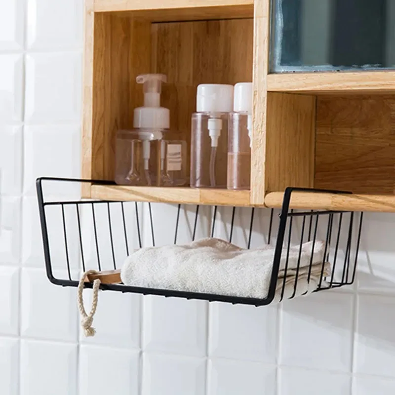 

Suitable for kitchen bathroom storage hanging basket multifunctional storage rack hanging basket bedroom wardrobe storage basket