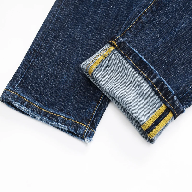 Y2KDesigner Mode Nieuwe Heren Jeans Rimpel Gewassen Nostalgische Stretch Afslanken Blue Jeans High Street Hip Hop Merk Broek Hombre