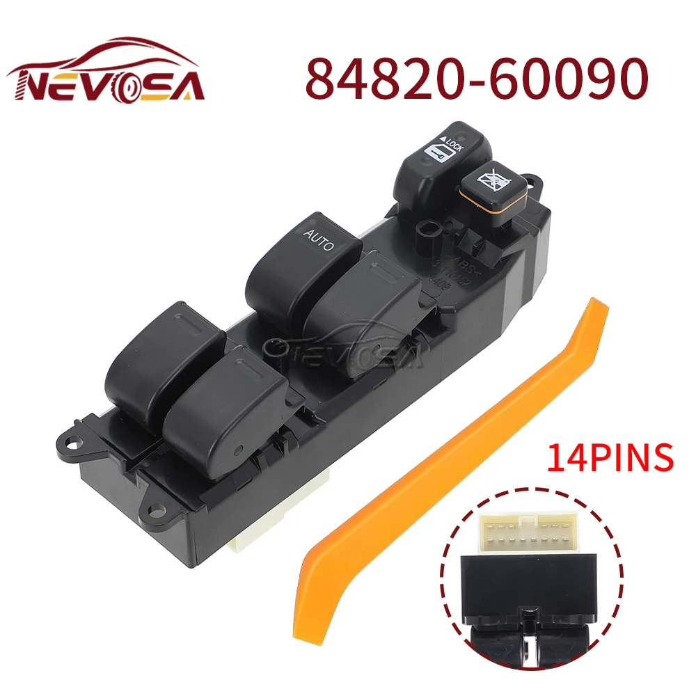 

NEVOSA 8482060090 Power Window Lifter Control Switch For Toyota Echo Yaris T.U.V 4Runner Hilux Land Cruiser Camry 84820-60090