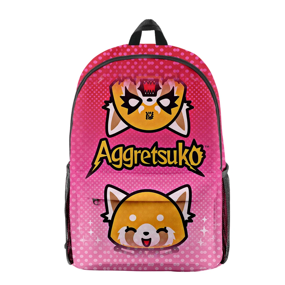 

Aggretsuko Anime Cartoon Backpack Student School Bag Unisex Daypack Zipper Traval Bag 2023 Casual Style Harajuku Bag