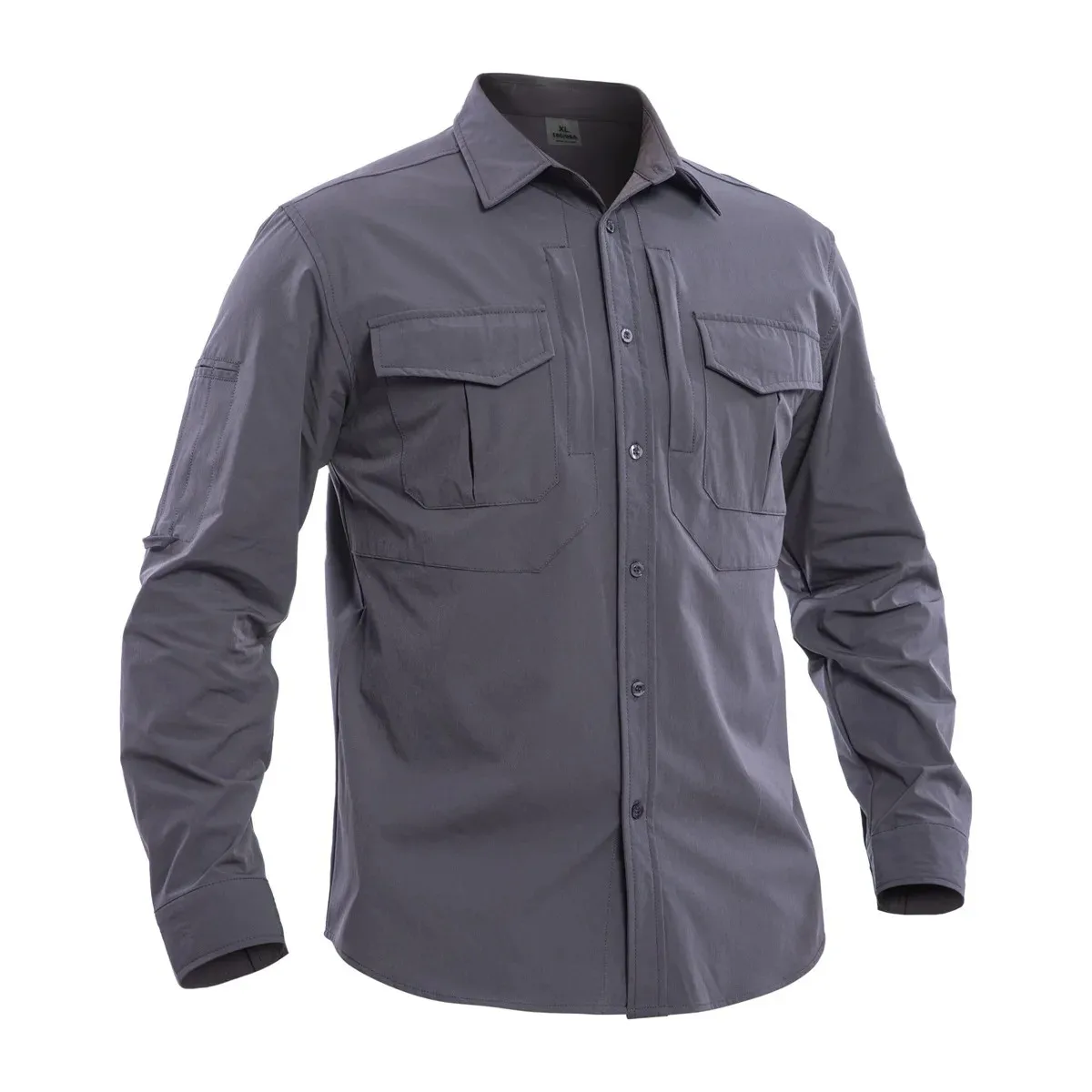 Men\'s Quick Dry Tops Shirts Lightweight Nylon Shirt Tactical Shirt Spring Summer Long Sleeve Work Hunt Hiking Shirts Mens Blouse