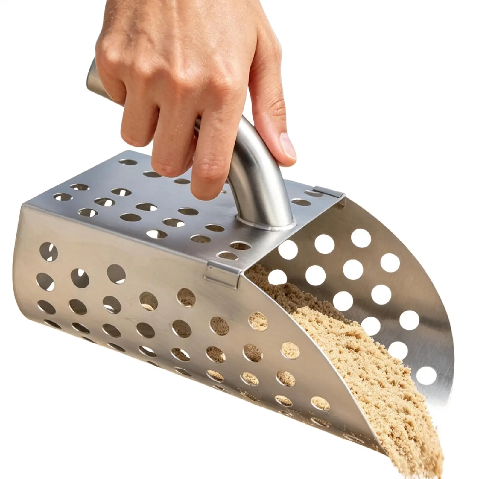 Metal Detecting Sand Scoop Stainless Steel Rustproof Shell Sifter Beach Digging Shovel For Treasure Hunting River Coastline