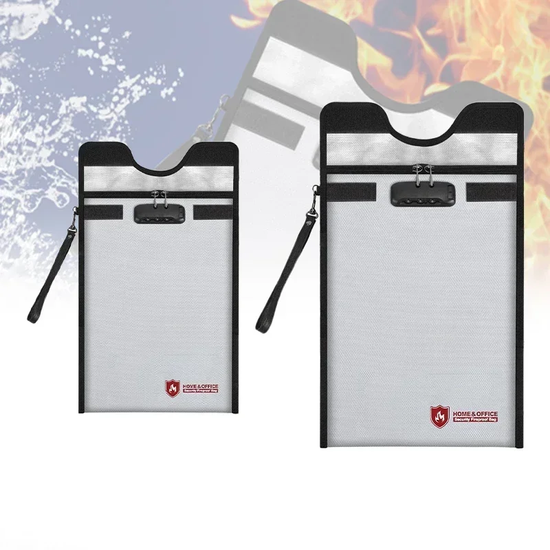 

Fireproof Waterproof Document Bag with Lock - Faraday Cage Pouch for Electronics - Anti-Theft Emf Protection for Phones, Laptops