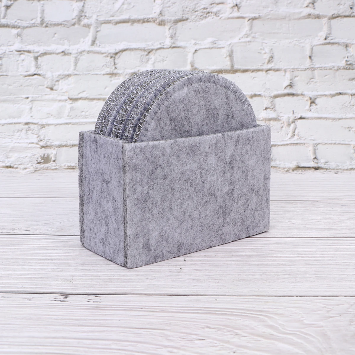 

8pcs Felt Cup Mats Skidproof Non-Woven Table Mat Home Decor Round Mats For Bottles Bowls Grey Keep Table Clean Simple