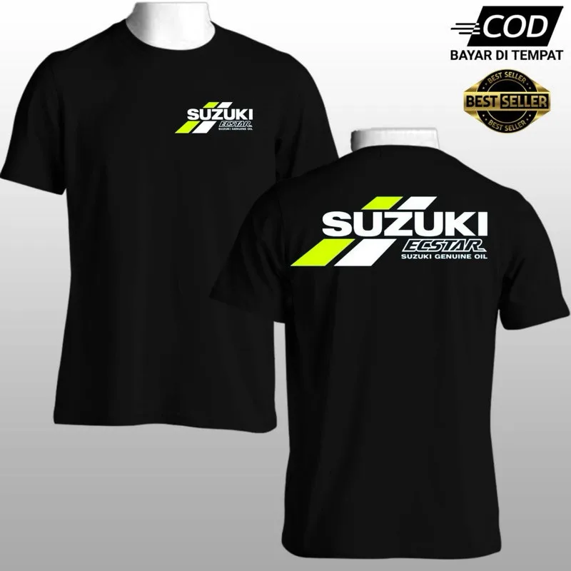 Suzuki-Kurzarm-T-Shirt für Herren und Damen mit Motorrad-Grafikdruck, 100 % Baumwolle, lässiges Herren-T-Shirt mit Rundhalsausschnitt im Auto-Thema
