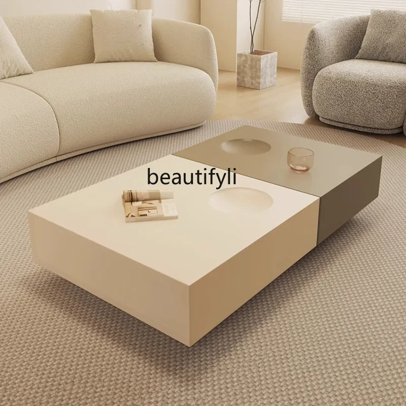 

Minimalist paint coffee table combination modern simple Italian light luxury Japanese wabi sabi storage table