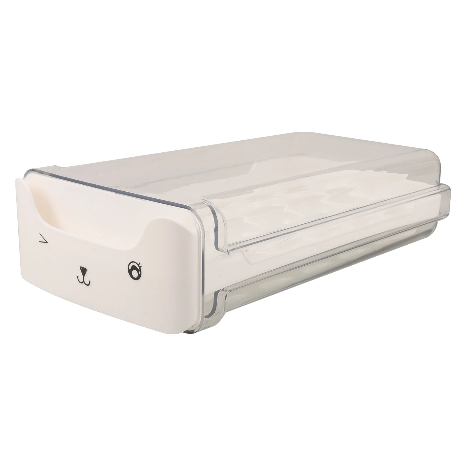 

Stackable Clear Plastic Egg Holder for Fridge Drawer Style Organizer Refrigerator Egg Storage Box Space Saving Design