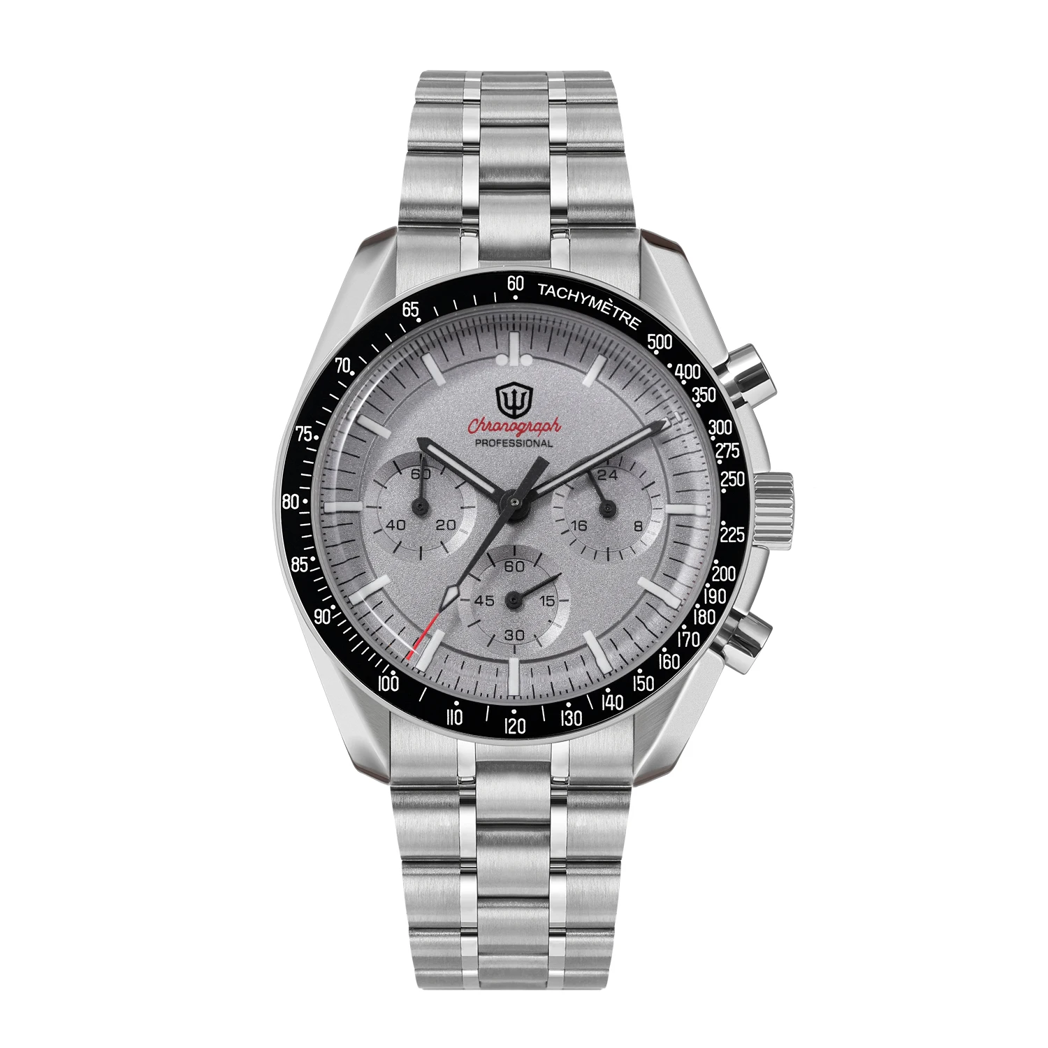Watchdives 39mm Watch VK63 Chronograph Movement Aluminum Bezel