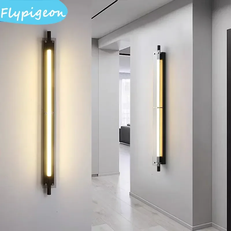 الشمال الرجعية طويلة الجدار مصباح Moke رمادي عكس الضوء الجدار الخفيفة لغرفة المعيشة الممر غرفة نوم تركيبة إضاءة حديثة ديكور فندق المنزل