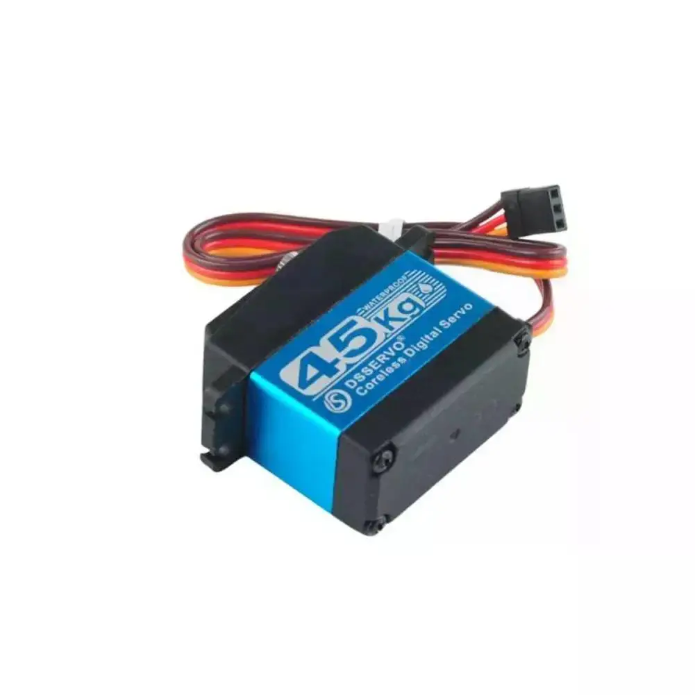 Servomotore digitale coreless in metallo da 45 kg. cm 7,4 V 180 ° /270 °   Impermeabile IP66 con servo braccio 25T per robot RC 1:8 1:10 Baja Car
