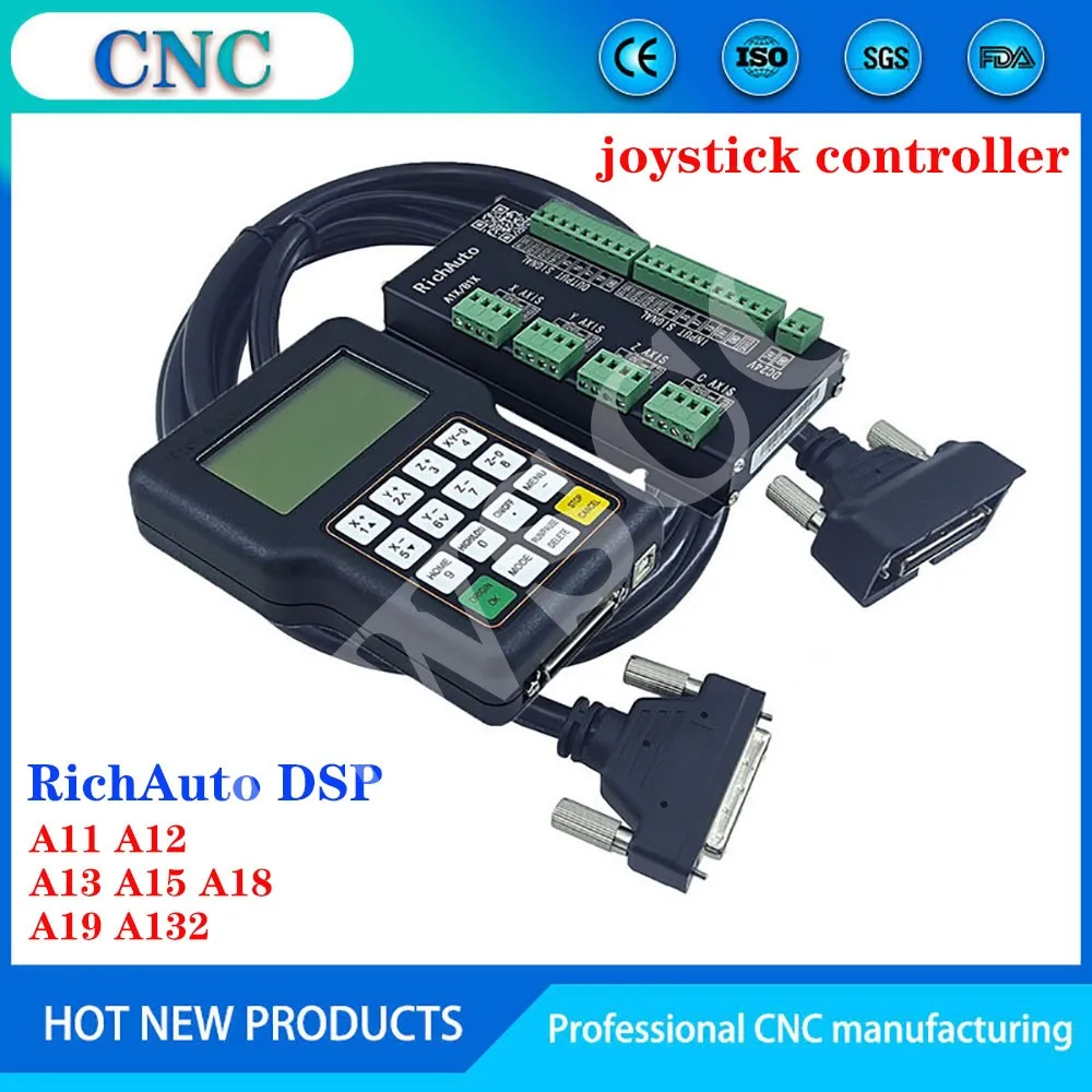 RichAuto DSP handheld controller A11 A12 A13 A15 A18 A19 A132 engraving, milling, turning and grinding 3/4 axis motion system