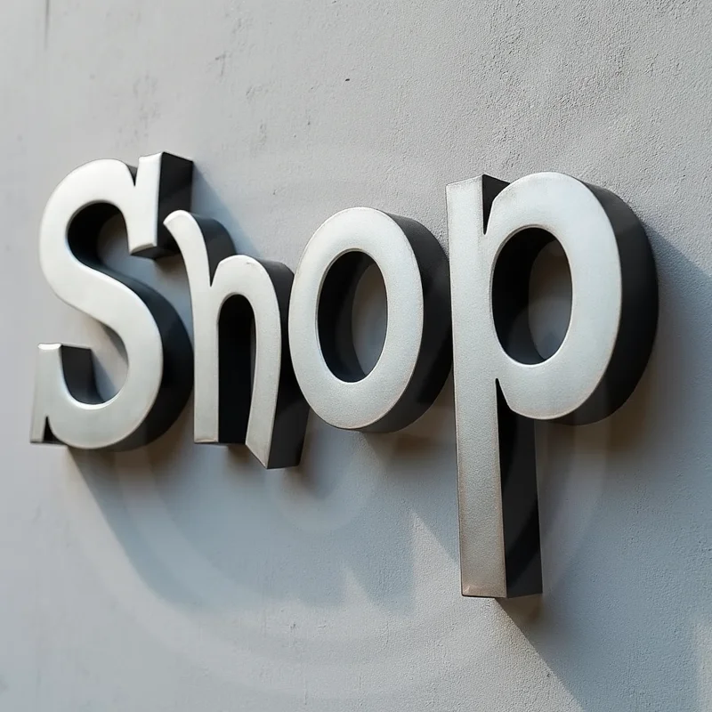 カスタムパーソナライズ3Dメタルビジネスサイン 屋外店舗用 耐久性 防水 サイン カフェ モール オフィス サロン向け