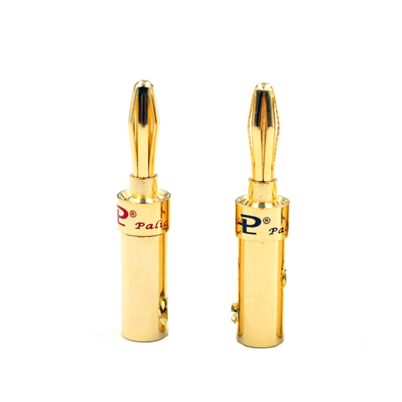 Banana Plug 4mm Copper 4K Gold Plated Connector for Speaker Audio Jack Adapter Stereo Solderless Banana Connector Binding Post