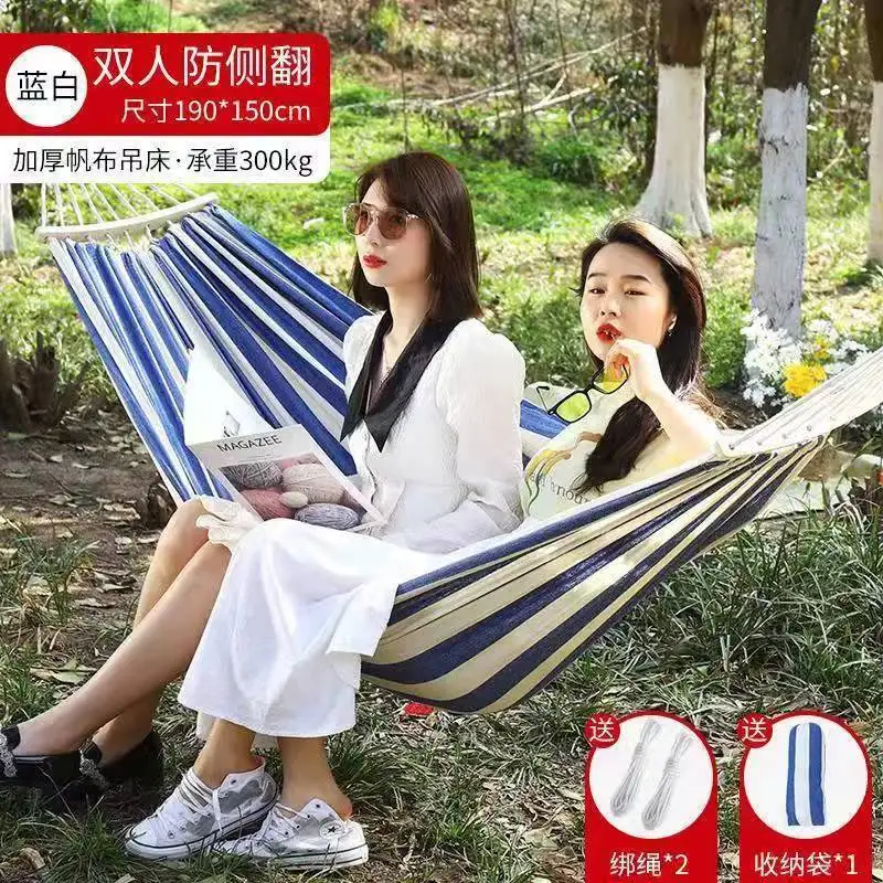 

PYH new white thickened hammock outdoor adult camping double dormitory indoor and outdoor anti-rollover swing