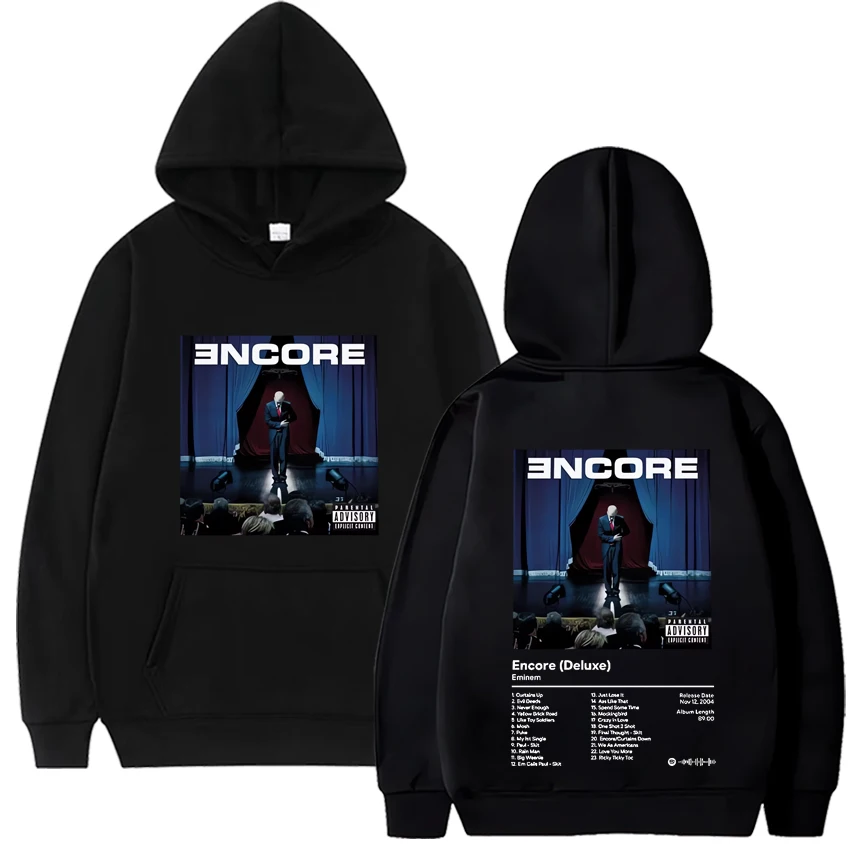 

Rapper Eminem Album Encore Double Sided Graphic Hoodie High Street Fashion Oversized Pullovers Men Women Hip Hop Vintage Hoodies