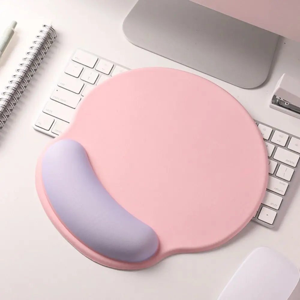 Non-Slip Wrist Rest Mouse Pad Rubber Base Solid Color Wrist Support Pad Literary Cute Mouse Wrist Rest Girl Gifts