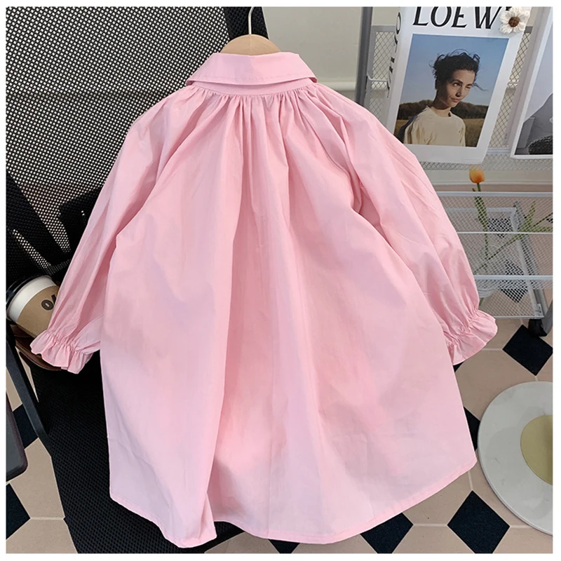 New Spring Autumn Girls Dress Cartoon Rabbit Embroider Cute Full Sleeve Princess Dress For Kids Children Birthday Present