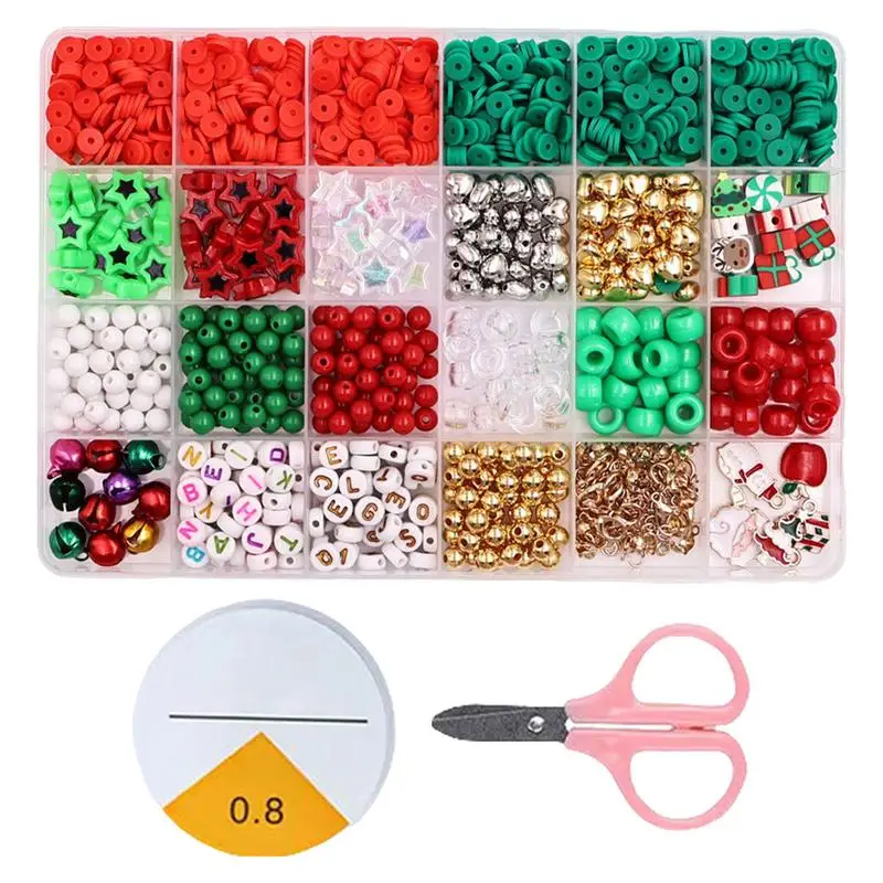 Christmas Beads for Bracelets Bracelet Making Kit Charm Kit Christmas Crafts Jewelry Making Bracelet Kit Holiday Beads Charm