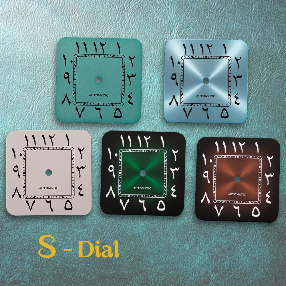 

﻿ ﻿ 27-миллиметровый циферблат с логотипом S, новый квадратный арабский циферблат белого цвета, подходит для модификации часов с механизмом NH35 NH36, аксессуары для модификации часов.