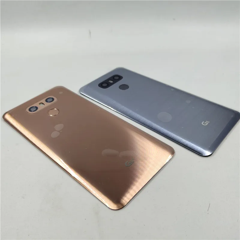 Крышка батарейного отсека для LG G6 H870 H870DS H871 H872 H873 LS993 US997 VS998 Задняя дверь корпуса с сенсорным идентификатором и кнопкой объектива камеры