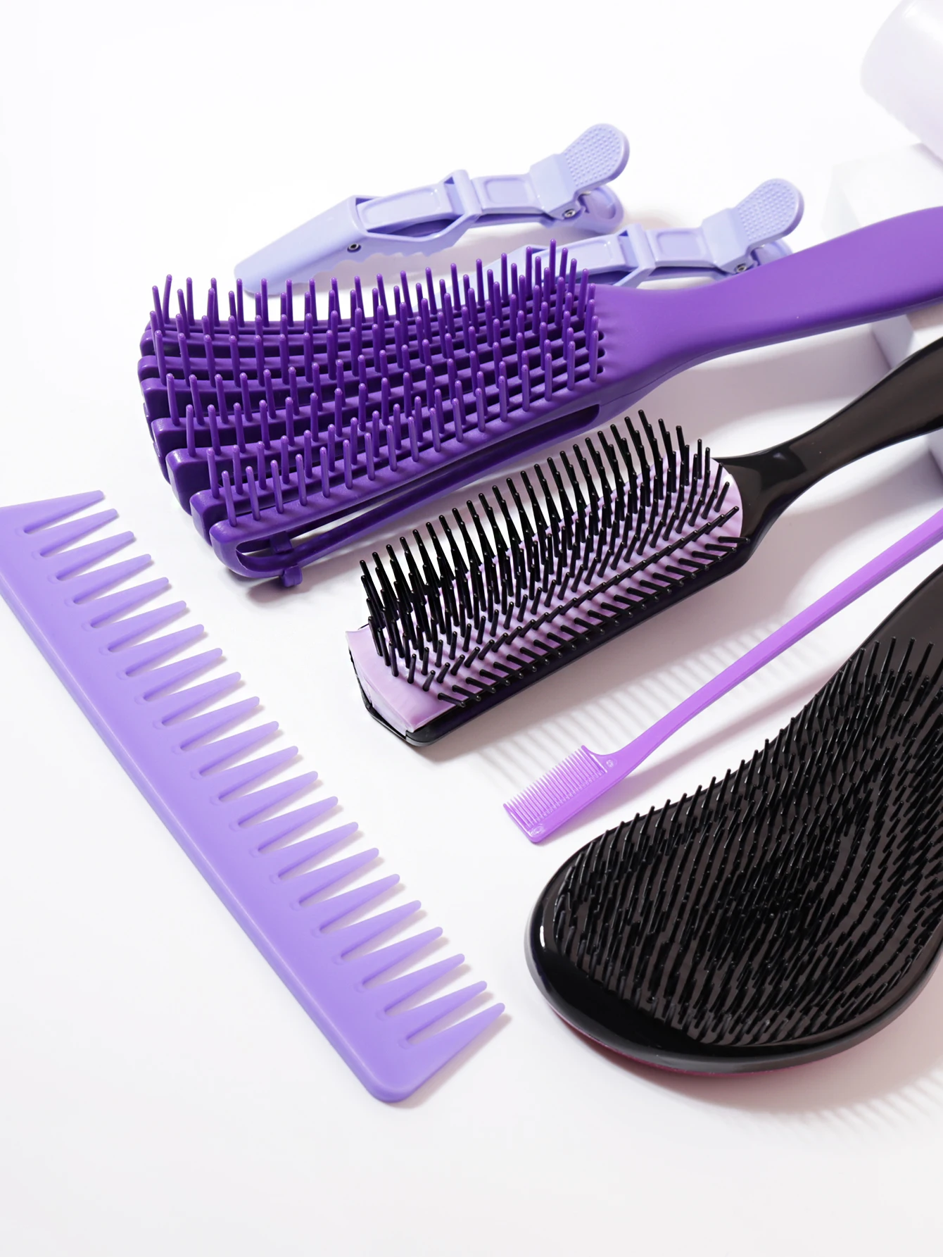 8PCS Comb Hair Brush Set, suitable for both men and women, suitable for long, thick, and curly natural hair