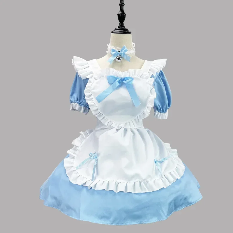 N66anime lindo corazón disfraz de sirvienta Lolita cosplay 4 colores vestido de Alicia niñas mujeres sirvienta fiesta trajes de escenario Alice Maid 2W $ %