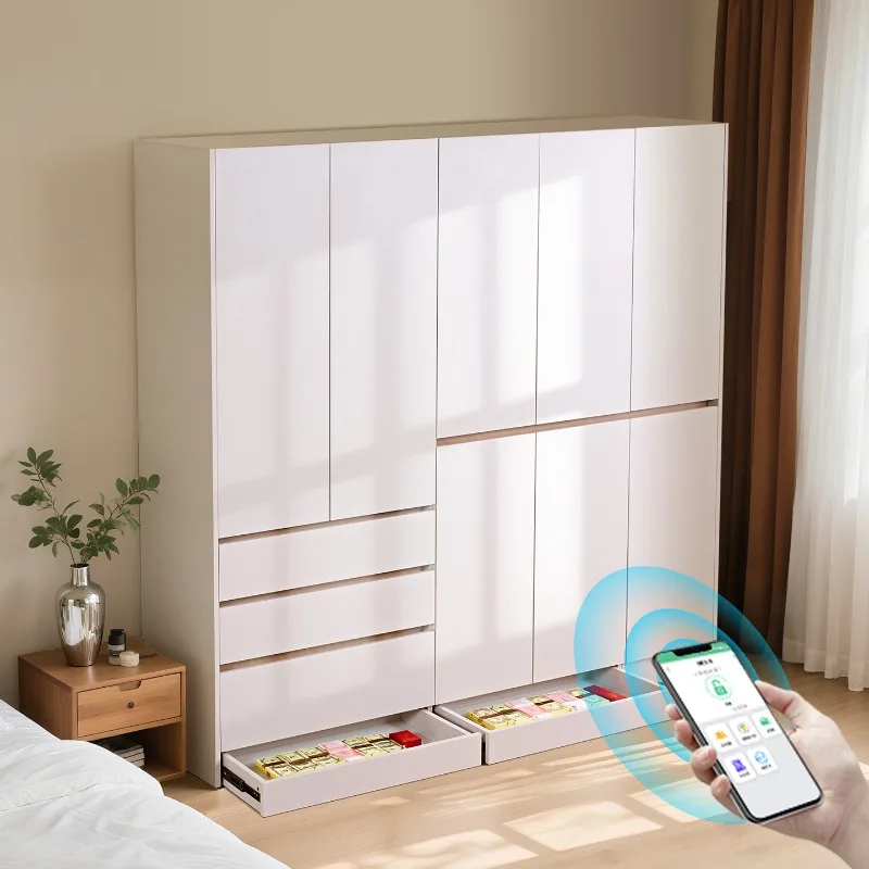 Hidden compartment wardrobe storage household bedroom storage 2026 new layered modern simple free handle household bedroom
