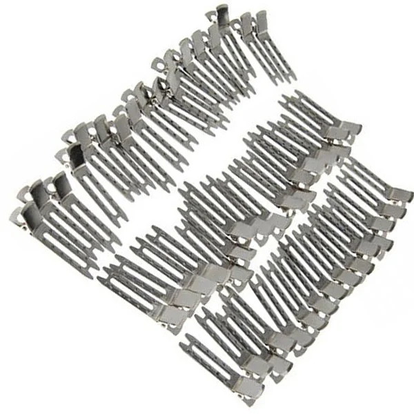 

50 Pcs Alligator Hairgrip Barrette French Twist Comb Snowflake Double Prong Clips Metal