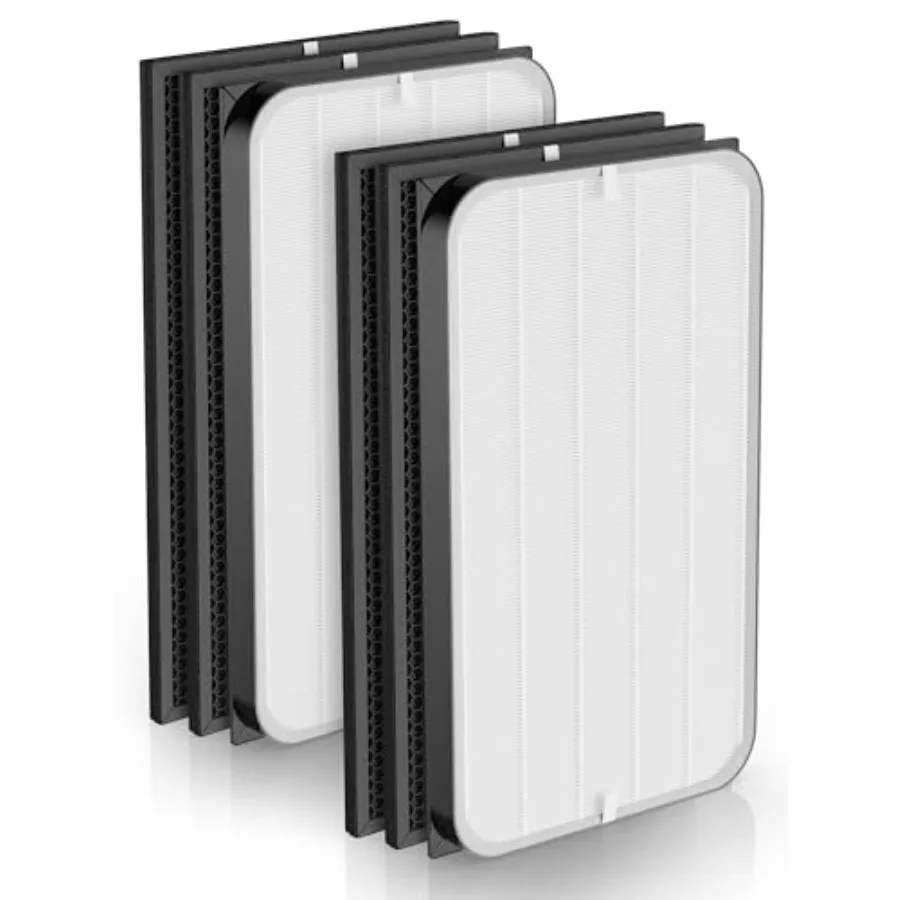 

Air Doctor 5500/5000/5500i replacement filter set: 2 main filters + 4 activated carbon filters for home air purification, white