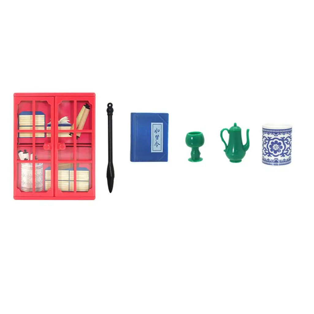 Brinquedo cosplay infantil de 11 polegadas, mini sala de estudo antiga chinesa