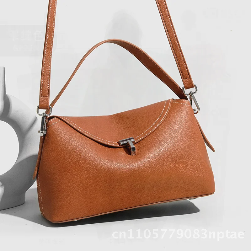 

Retro Portable Pillow Crossbody Bag for Women Large Capacity Urban Minimalism Handbag with Locking Clasp Soft PU Shoulder Bag