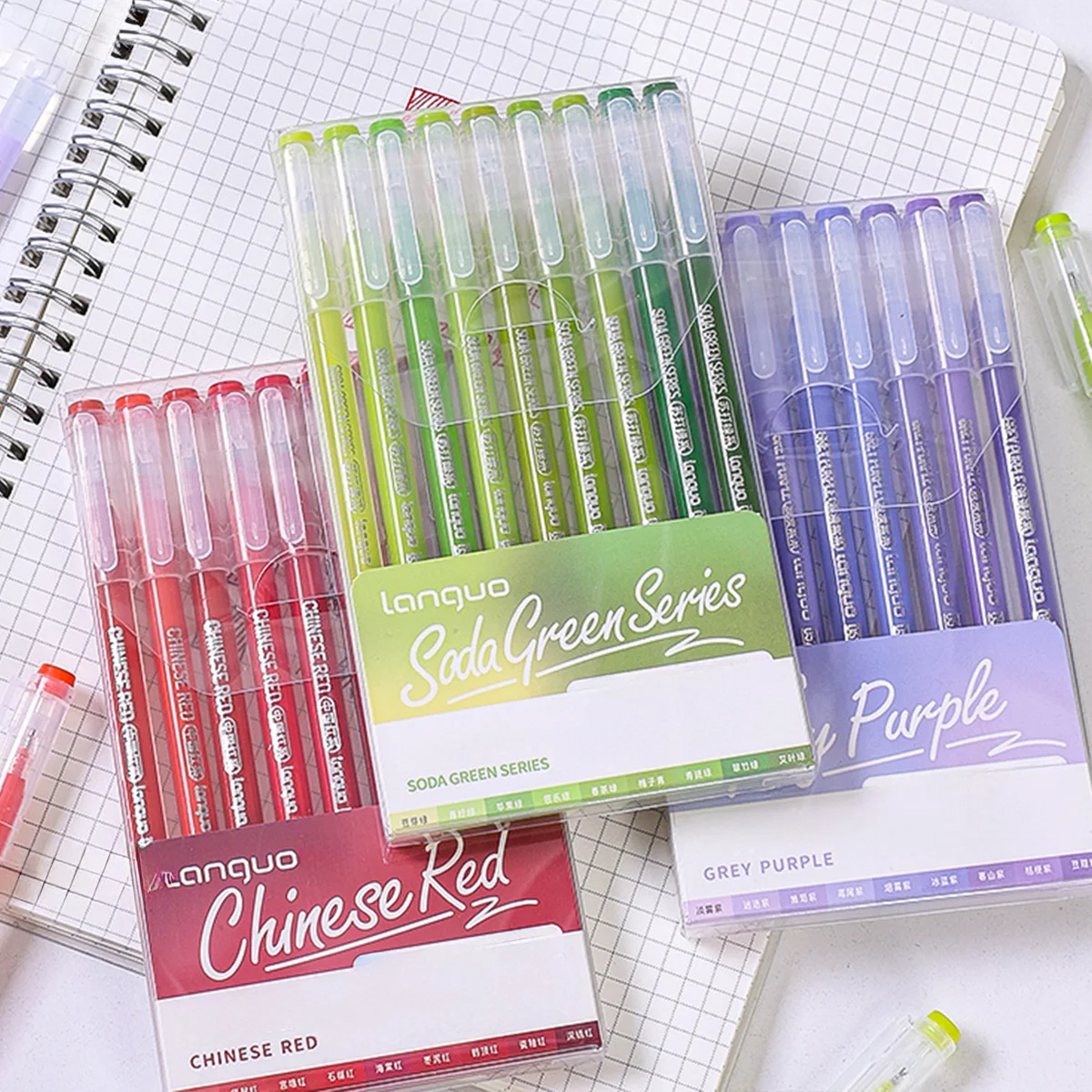 مجموعة أقلام جل متدرجة مكونة من 9 قطع، أقلام كاواي 0.5 ملم وردي وبني لطيف للمجلات، لوازم الكتابة المدرسية والمكتبية السلسة، عطلة G #1