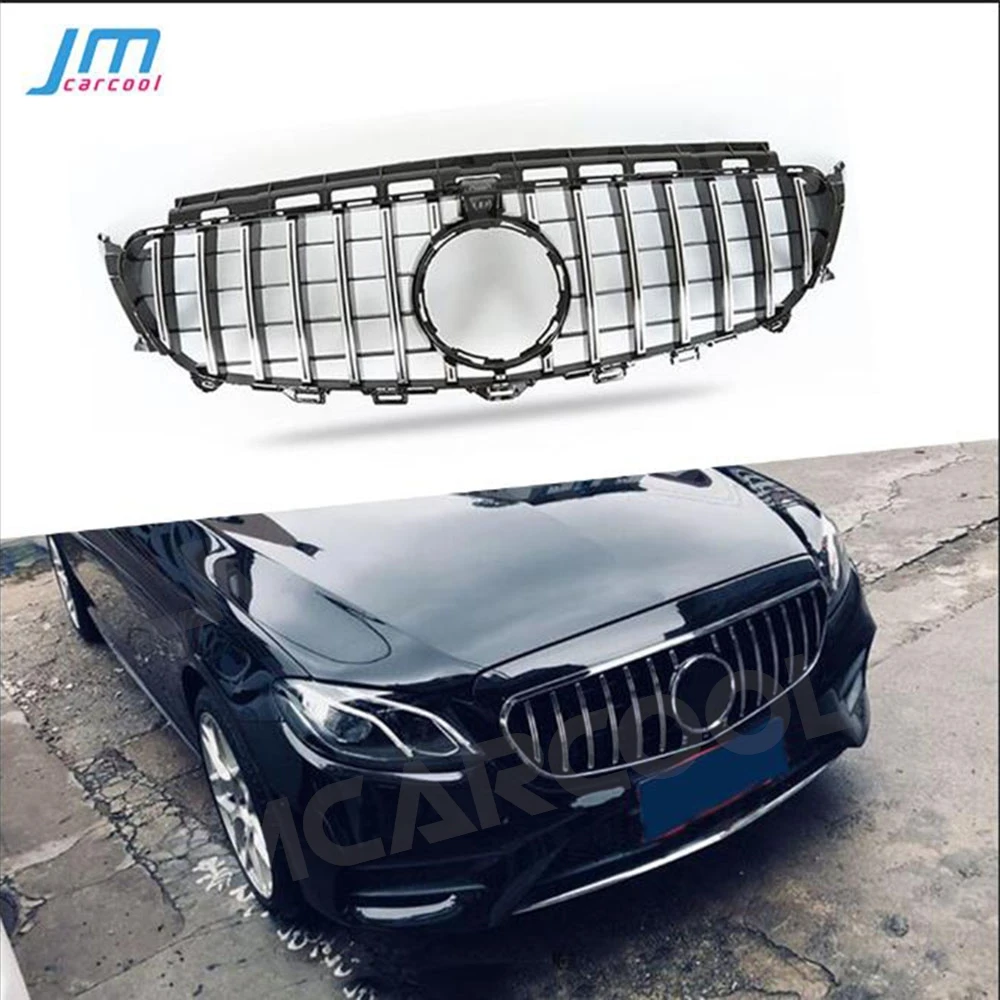 

ABS Front Bumper Mesh Grill Facelift Cover for Mercedes Benz W213 C238 E200 E250 E300 E320 E350 AMG 2016-2019 GT style Grille