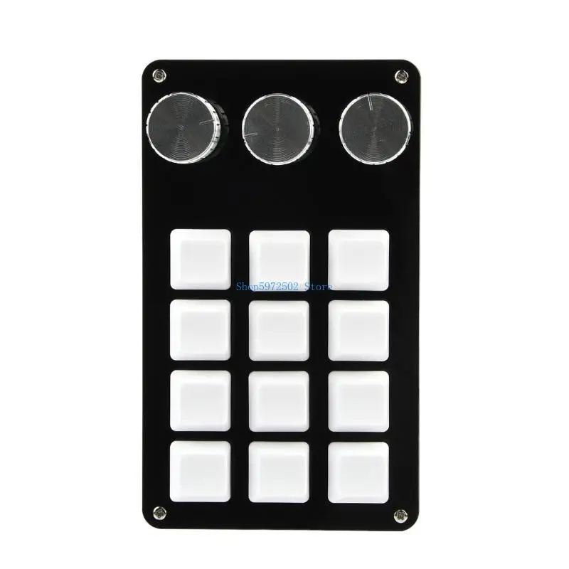

Y3NC 12Keys Keyboard Macropad with 3 Knob Programming Keypad for Gaming Video Editing