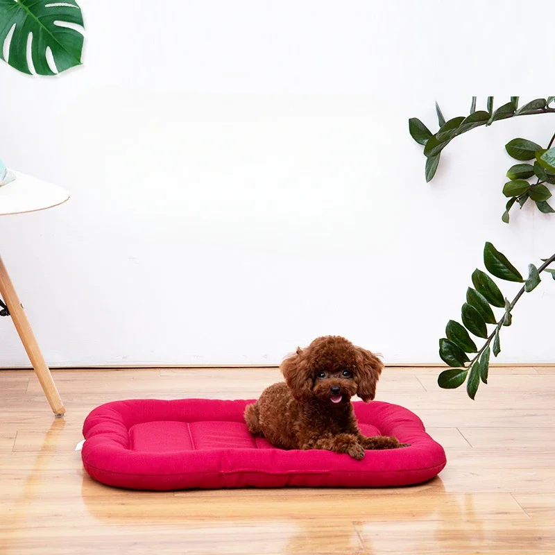 Waterproof Antifouling Pet Mat Soft Easy-to-Clean Dog Bed Solid Oxford Cloth Bite-Resistant Scratch-Resistant Leather Fleece