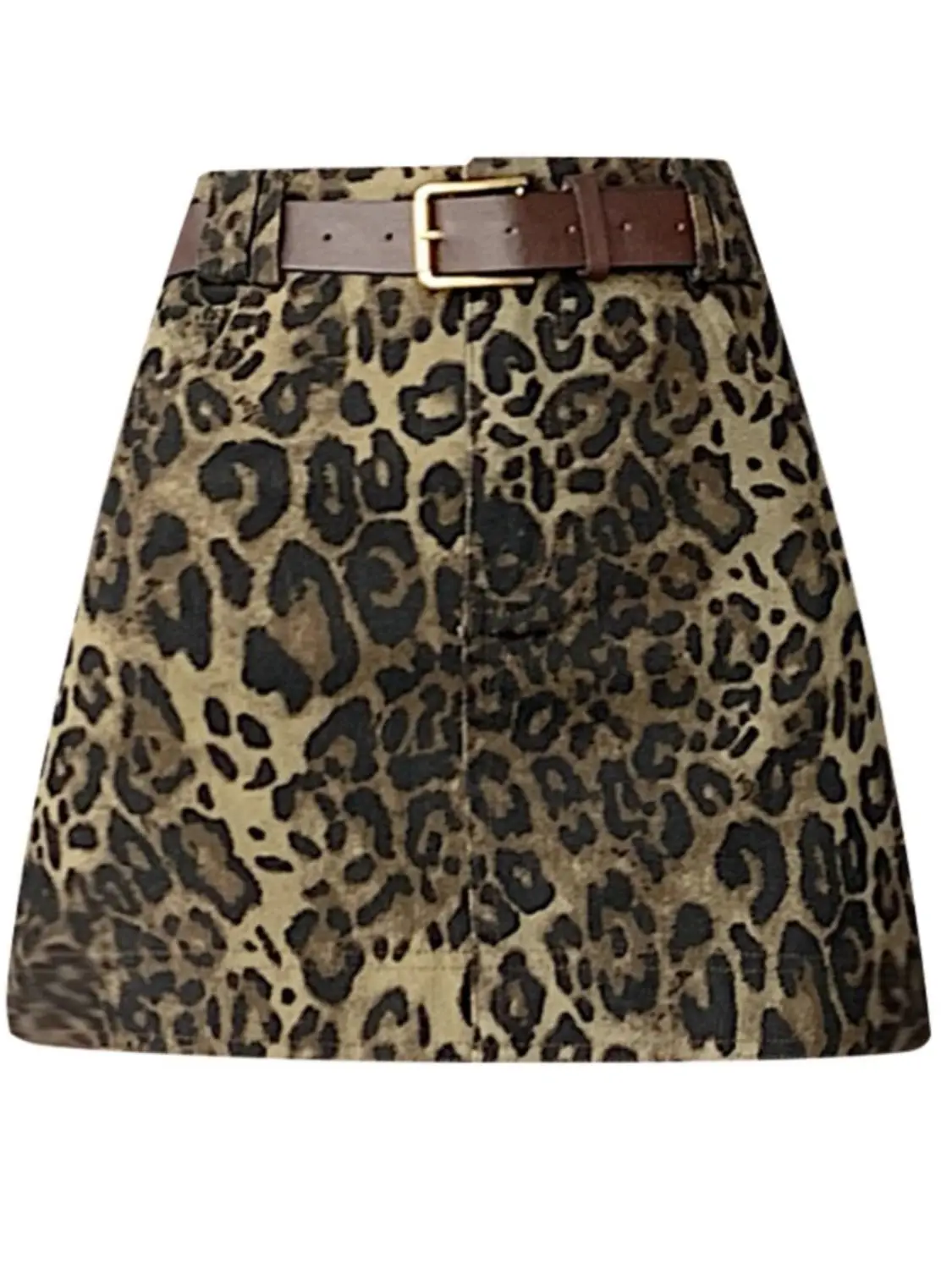 

Retro Leopard Print Skirt Women's Autumn and Winter 2025 New High-waisted A-word Anti-light Hip-wrapped Skirt