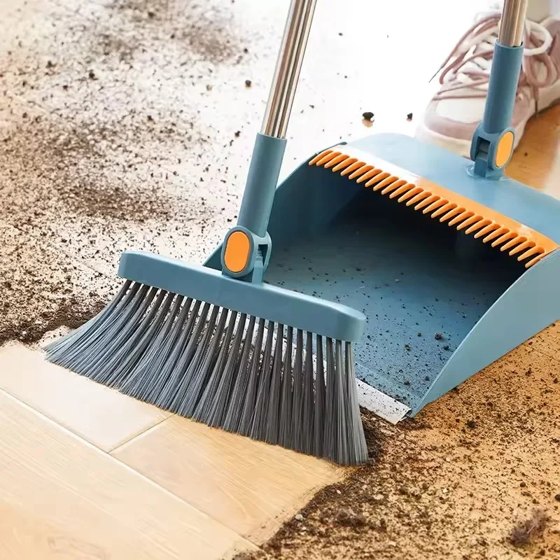 

Cleaning Foldable Dustpan Broomstick Sweeping Set Rotating Hair Tools Broom Multi-functional Soft Stainless Combination
