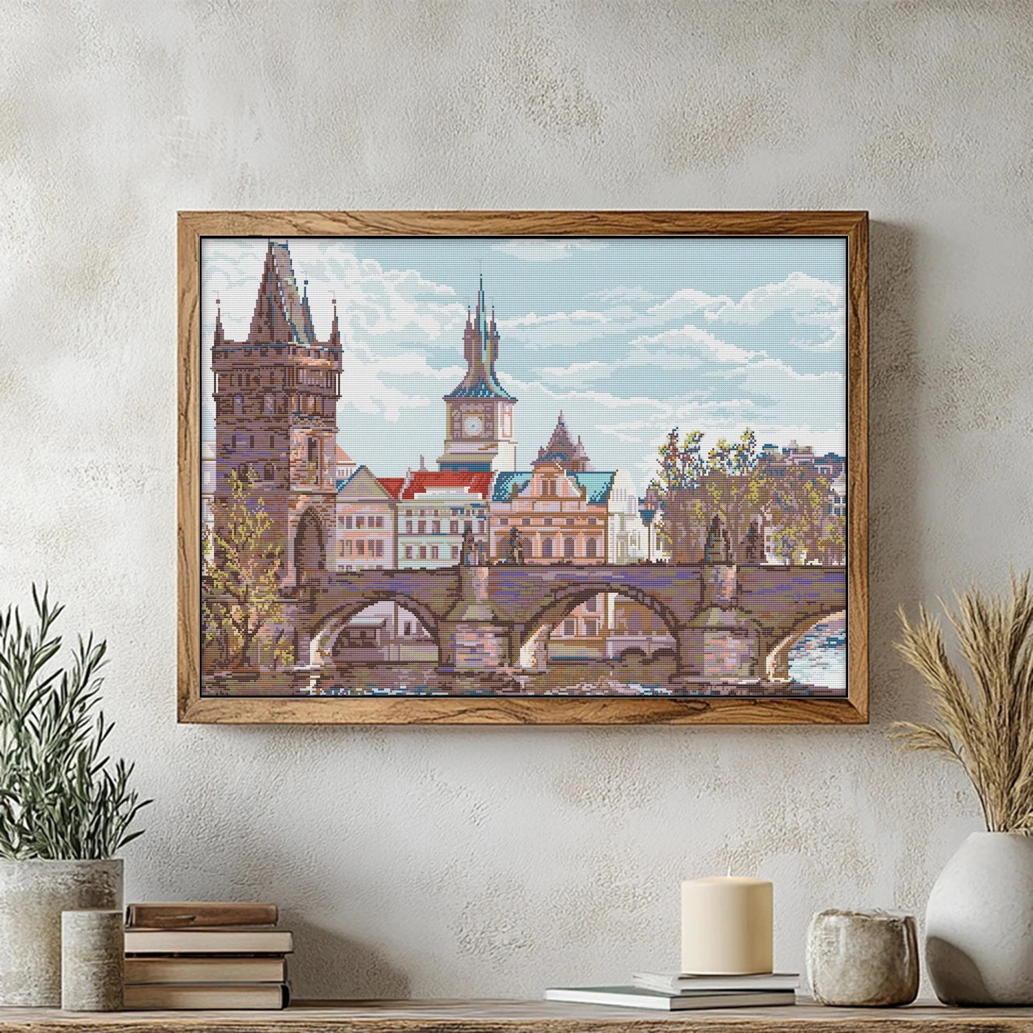 

Набор для вышивки крестом Joy Sunday с предварительной печатью, легкий узор, набор для вышивки из штампованной ткани Аиды, классическое здание