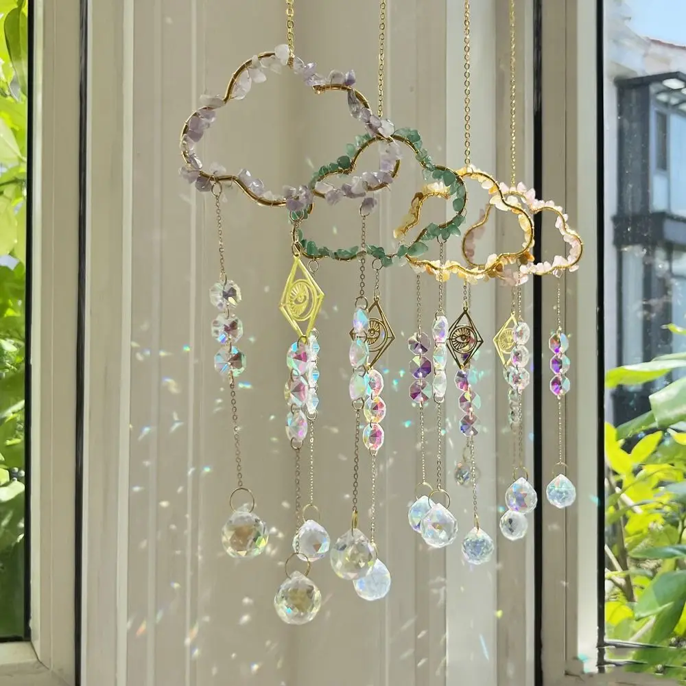 Clouds Shape Sun Catcher Wind Chime Balcony Pendant Garden Accessories Garden Wind Chimes Garden Crystal Wind Chimes